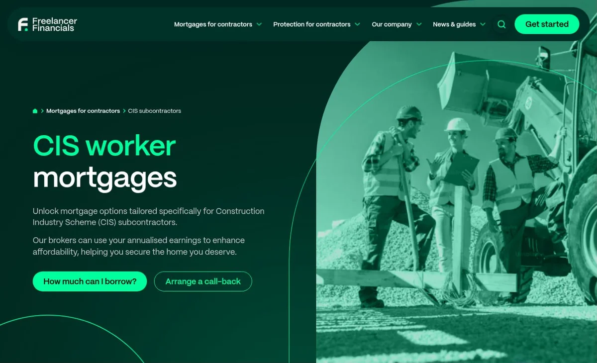 Freelancer Financials CIS worker mortgages page