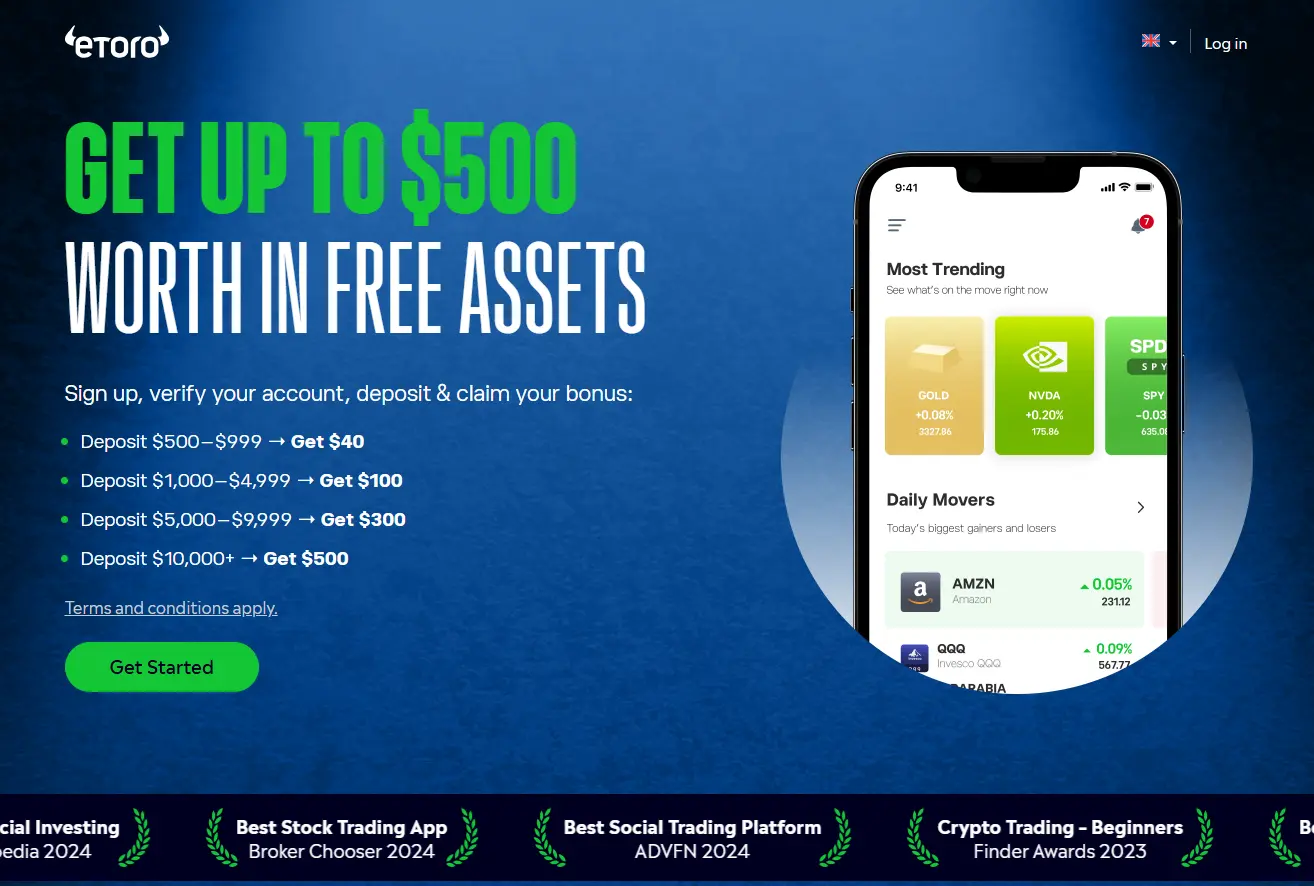 eToro Free Stock Offer Illustration